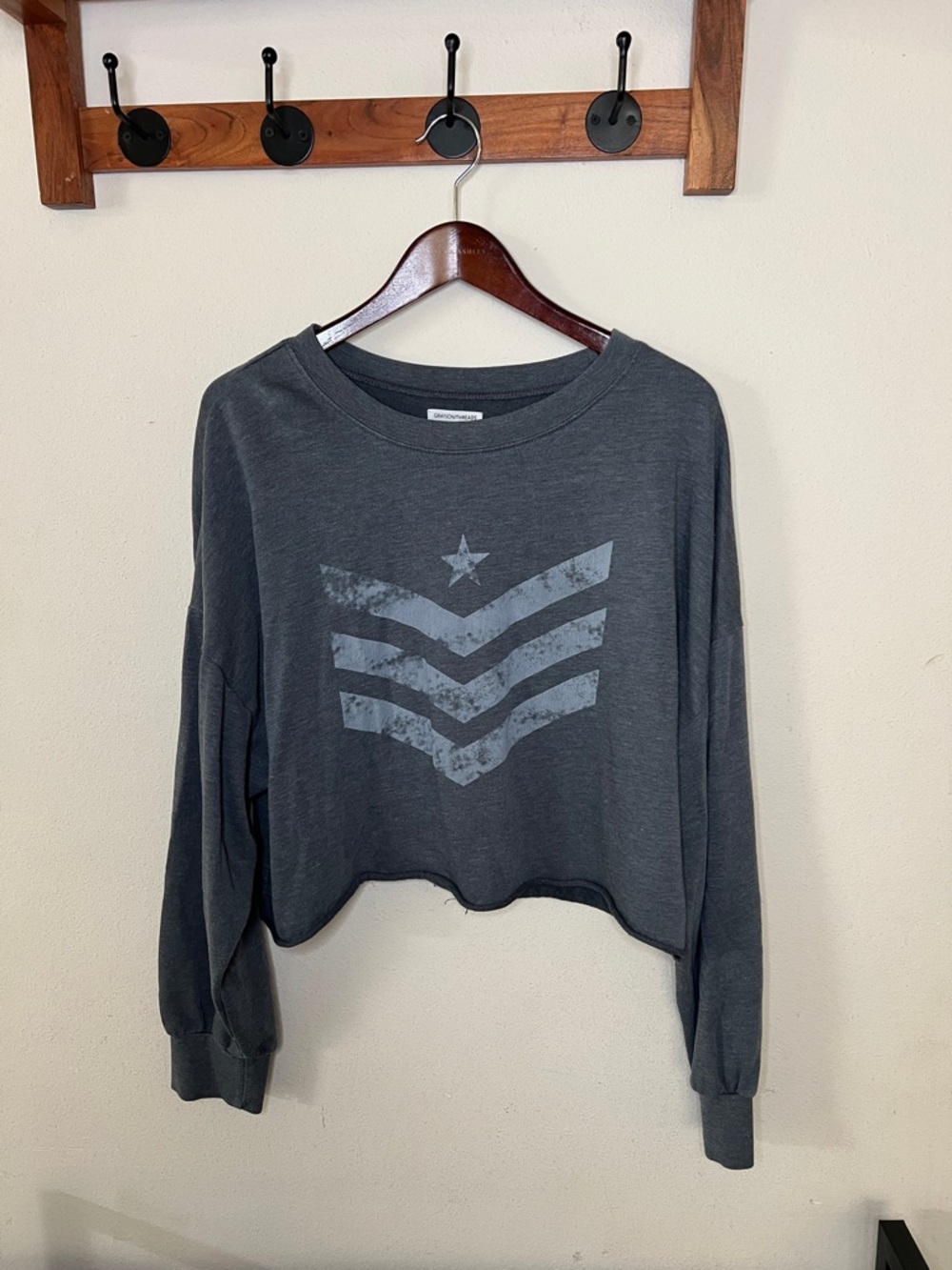 Grayson/Threads Long Sleeve Blue Size XL Cropped Lightweight